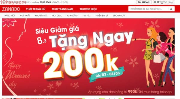 Zanado trang mua sắm thời trang uy tín của Việt Nam