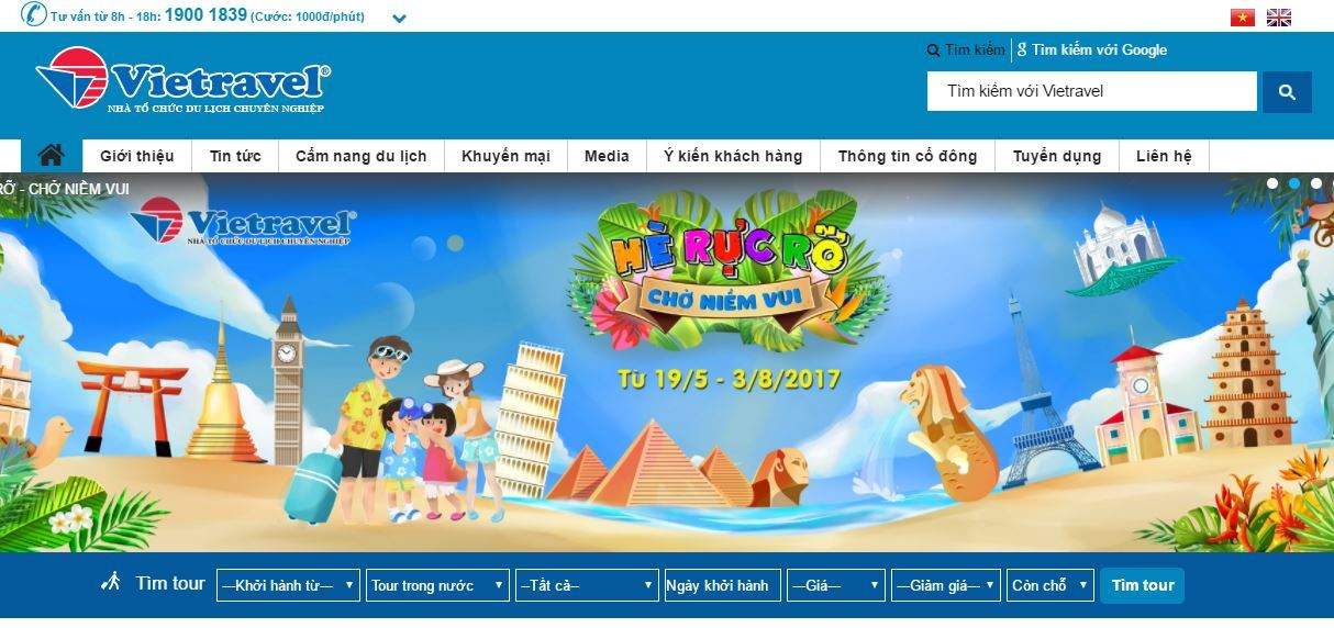 Trang đặt tour du lịch lớn nhất Việt Nam Vietravel.com