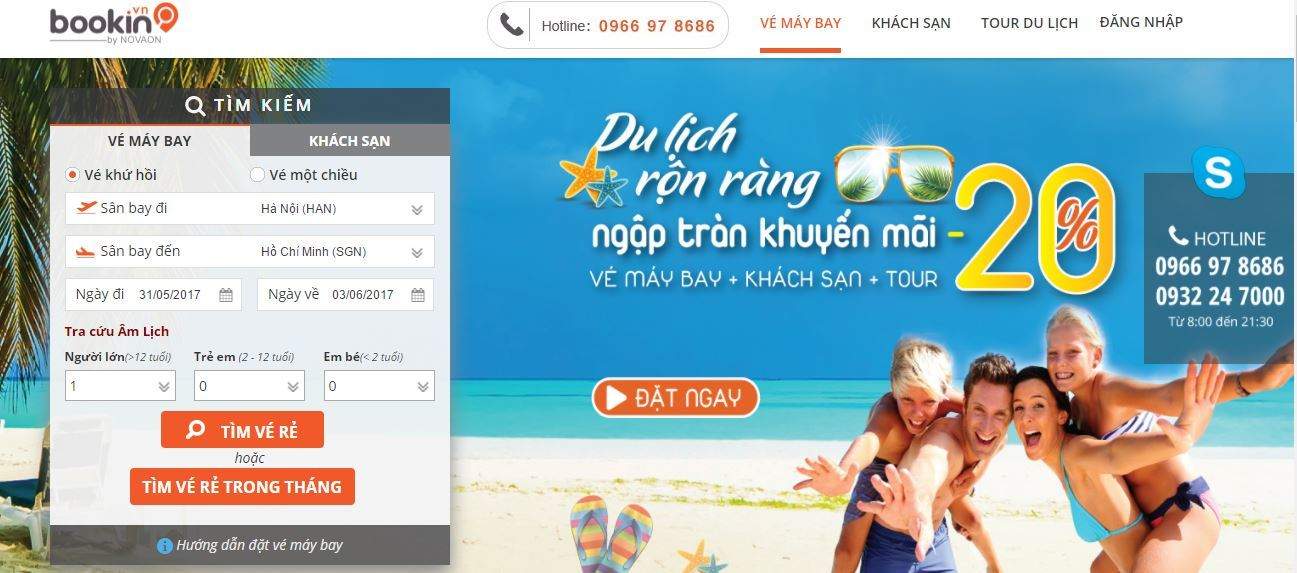 Trang mua vé máy bay online uy tín Bookin.vn