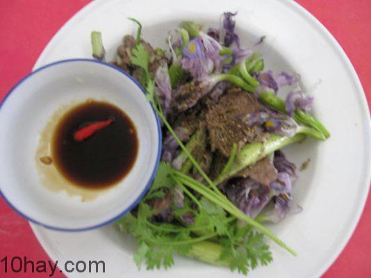 Hoa lục bình xào thịt bò