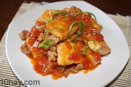 Thịt lợn sốt đậu phụ