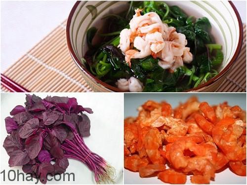 Canh rau dền nấu tôm