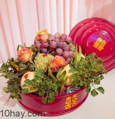 Mâm quả trong lễ cưới truyền thống Việt nam