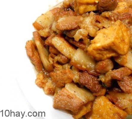 thịt kho đậu phụ món thịt lợn kho ngon