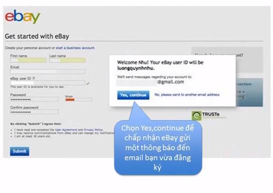 Chọn Yes, continue để chấp nhận