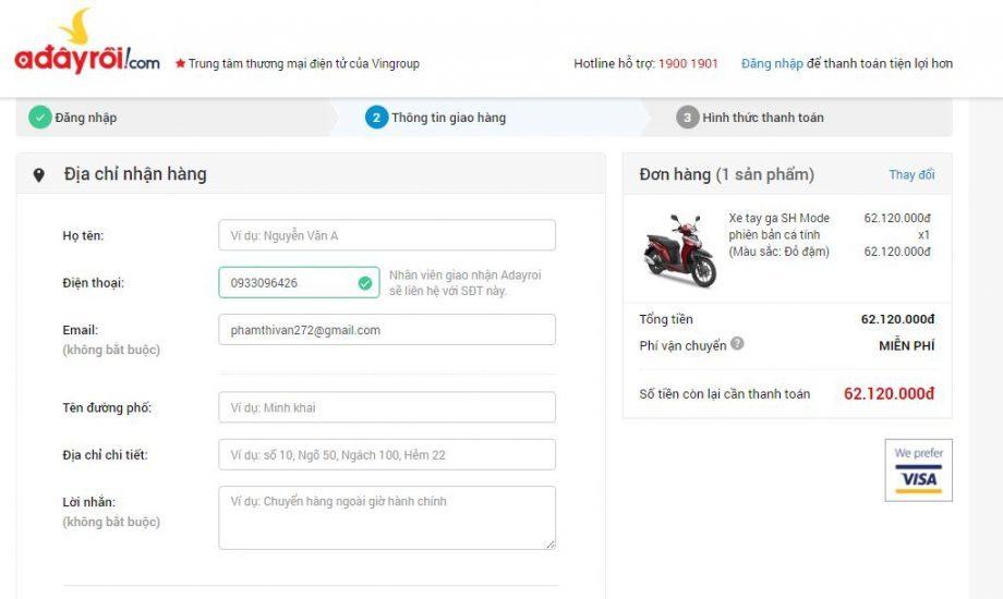 mua xe máy trả góp mà không cần đăng nhập