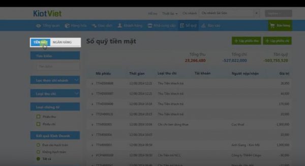 Tính Năng Quản Lý Sổ Quỹ Của Phần Mềm Quản Lý Bán Hàng KiotViet-1