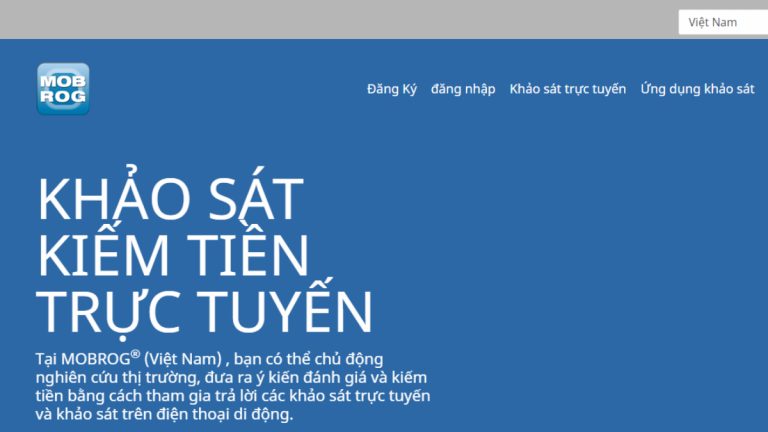 Khảo sát kiếm tiền với Mobrog