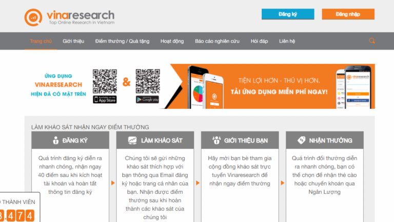 Khảo sát kiếm tiền với VinaResearch