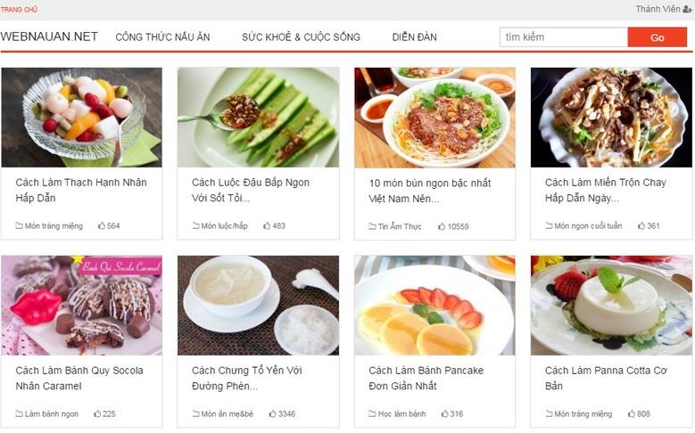 Web nấu ăn